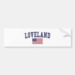 Loveland US Flag Bumper Sticker
