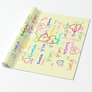 LoveLife multi colour Glossy Wrapping Paper