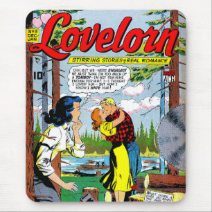 Lovelorn Betrayal Romance Vintage Comics Mouse Mat