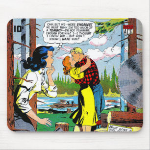 Lovelorn Betrayal Romance Vintage Comics Mouse Pad