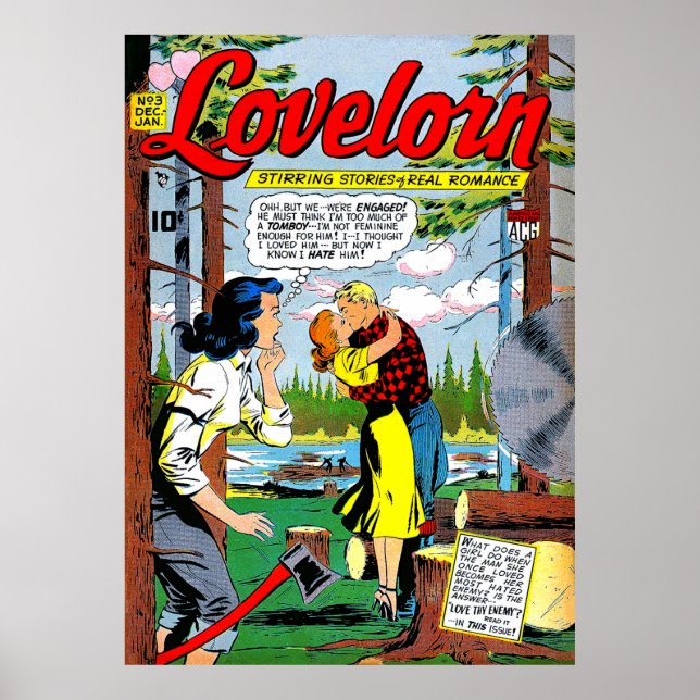 Lovelorn Betrayal Romance Vintage Comics Poster (Front)