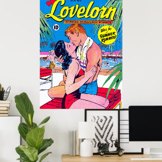 Lovelorn My Summer Romance Vintage Comics Poster