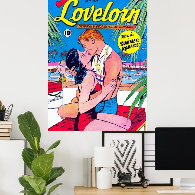 Lovelorn My Summer Romance Vintage Comics Poster (Home Office)