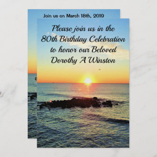LOVELY 80TH BIRTHDAY SUNRISE INVITATION