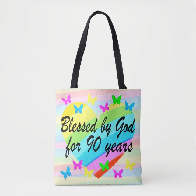 LOVELY 90TH BIRTHDAY BLESSINGS TOTE BAG (Front)