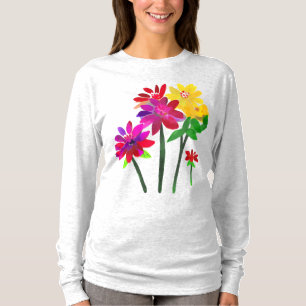Lovely Adorable Painted Flowers: Watercolor T-Shirt