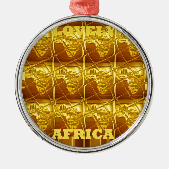 Lovely Africa Africa Maps designs Art colours.png Metal Tree Decoration (Front)