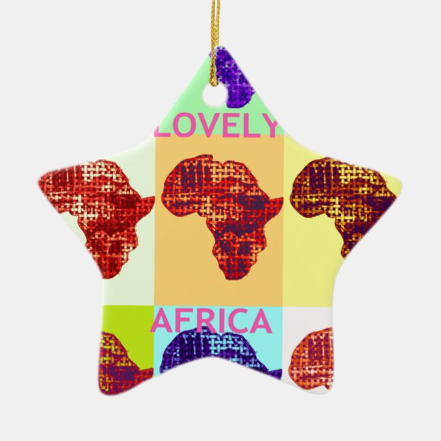 LOVELY AFRICA CERAMIC TREE DECORATION (Front)