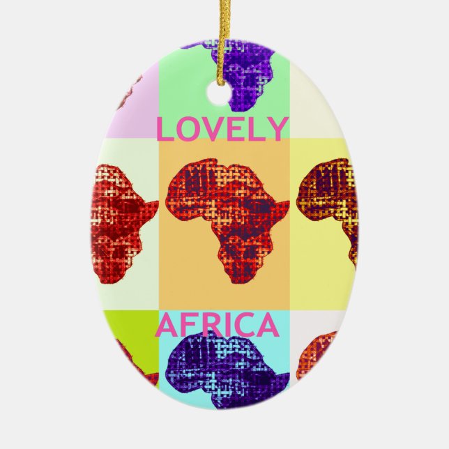LOVELY AFRICA CERAMIC TREE DECORATION (Front)