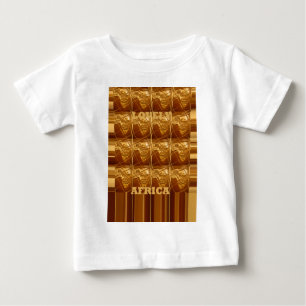 Lovely Africa: Golden Grid Map Baby T-Shirt