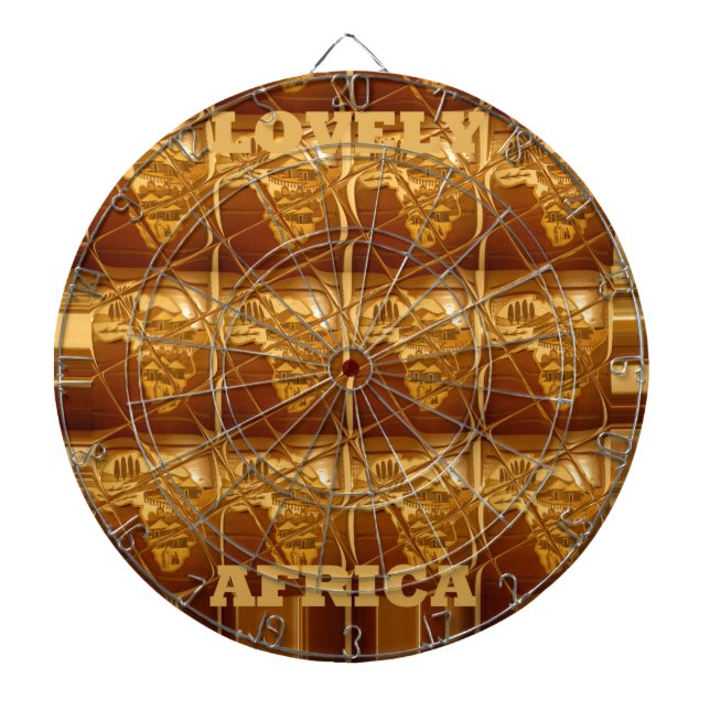 Lovely Africa: Golden Grid Map Dartboard (Front)