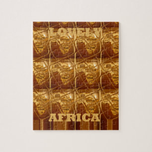 Lovely Africa: Golden Grid Map Jigsaw Puzzle