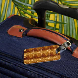 Lovely Africa: Golden Grid Map Luggage Tag