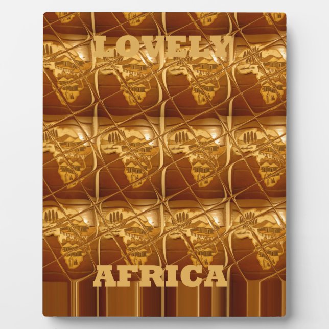 Lovely Africa: Golden Grid Map Plaque (Front)