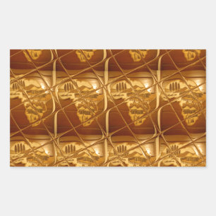 Lovely Africa: Golden Grid Map Rectangular Sticker