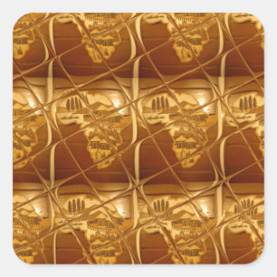 Lovely Africa: Golden Grid Map Square Sticker