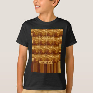 Lovely Africa: Golden Grid Map T-Shirt
