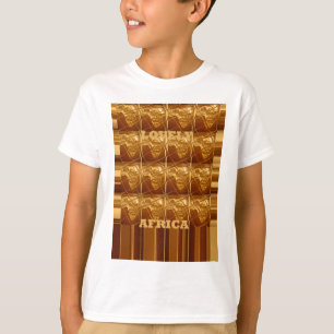 Lovely Africa: Golden Grid Map T-Shirt