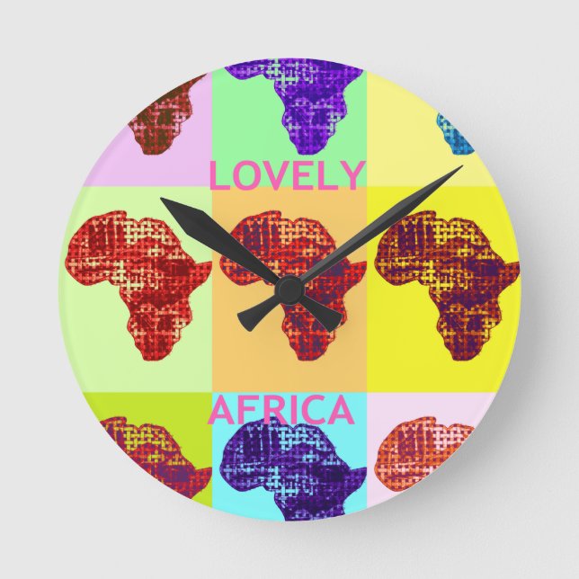 LOVELY AFRICA ROUND CLOCK (Front)