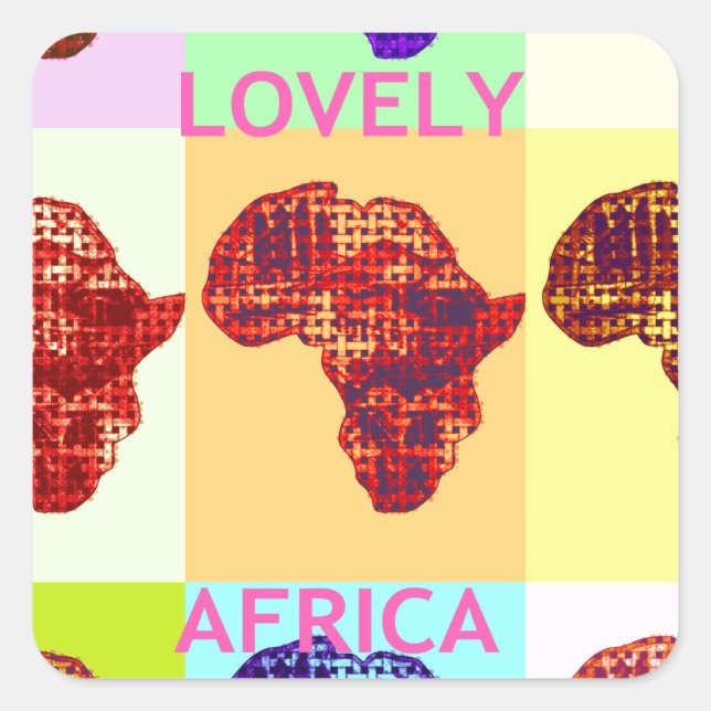 LOVELY AFRICA SQUARE STICKER (Front)