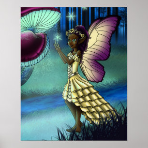 Lovely African American Fairy Poster