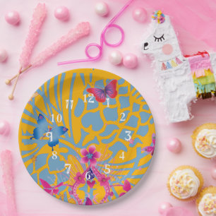 Lovely Amazing Floral Feminine butterflies pattern Paper Plate