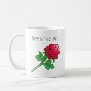 Lovely and beautiful red rose coffee mug