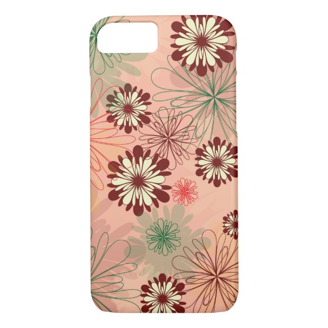 Lovely and Chic Peach Floral Case-Mate iPhone Case (Back)