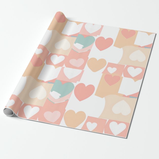 Lovely and cute heart event wrapping paper (Unrolled)