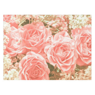 Lovely and Elegant Pink Roses Floral   Tablecloth