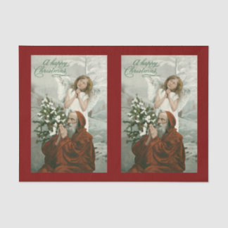 Lovely Angel And Santa Tissue Paper