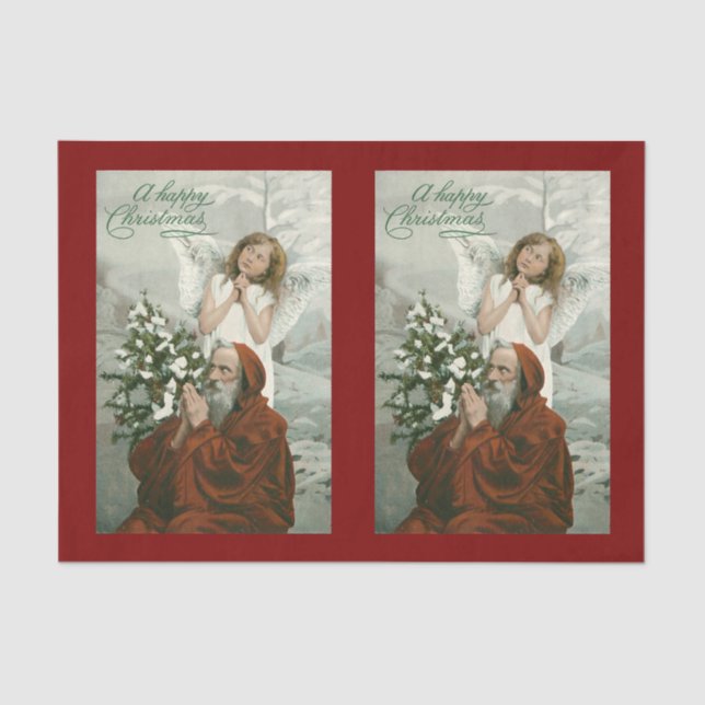 Lovely Angel And Santa Tissue Paper (Front)