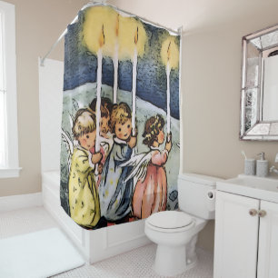 lovely angels shower curtain