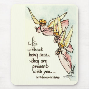 Lovely Angels with Saying of Comfort Sketch Mouse Mat