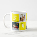 Lovely Appreciation Nanny 5 Photo Collage Yellow Coffee Mug<br><div class="desc">Create a unique appreciation keepsake for Nana with this glorious design that features five of your favourite Instagram photos, arranged in a collage layout with alternating squares in yellow, spelling out "Nanny." For best results, crop photo to Square shape before uploading photos. This mug also comes with positive appreciative words...</div>