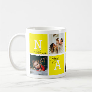 Lovely Appreciation Nanny 5 Photo Collage Yellow Coffee Mug