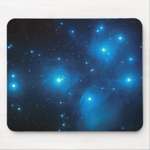 Lovely Aqua Blue Constellation Pleiades Celestial Mouse Mat