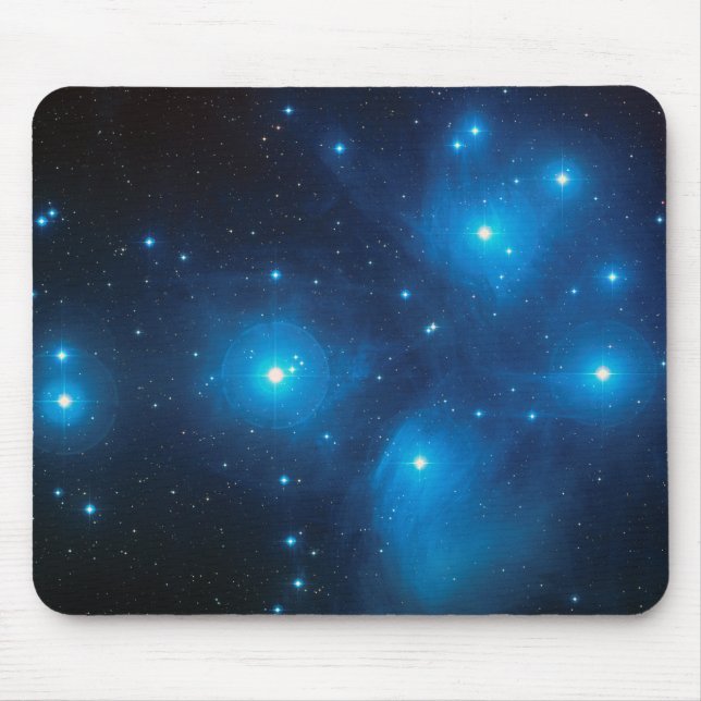 Lovely Aqua Blue Constellation Pleiades Celestial Mouse Mat (Front)