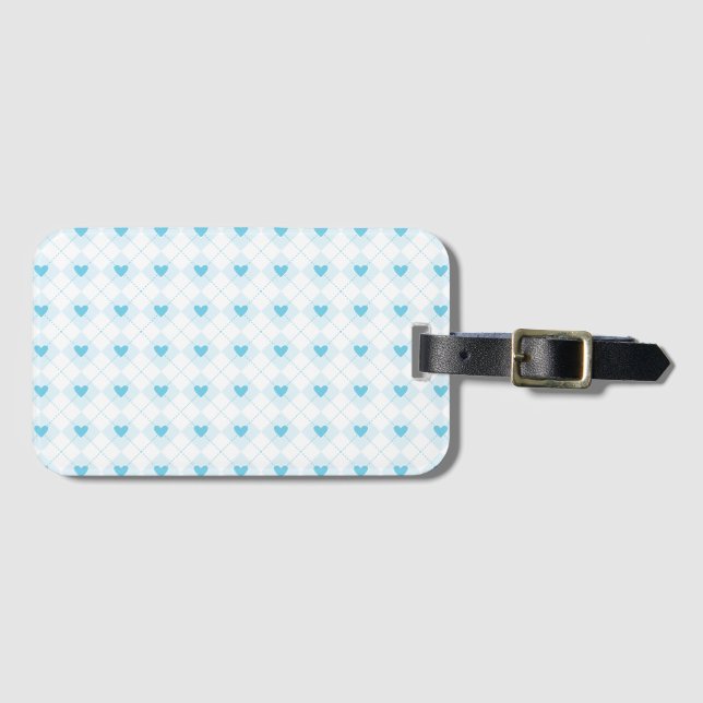 Lovely Argyle Luggage Tag (Front Horizontal)