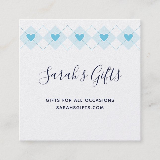 Lovely Argyle Square Business Card (Front)