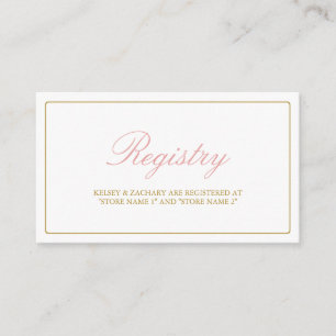 Lovely Arrows Registry Cards / Blush & Gold