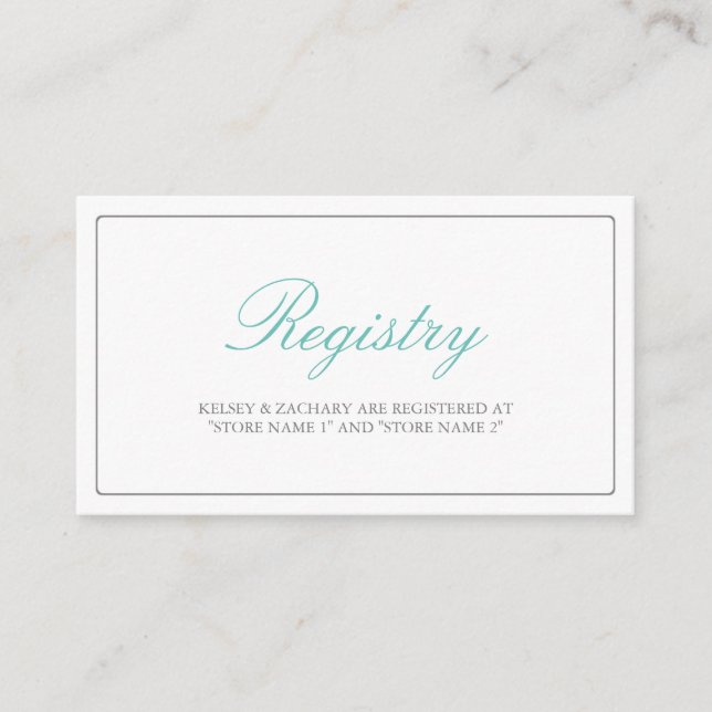 Lovely Arrows Registry Cards / Teal & Grey (Front)