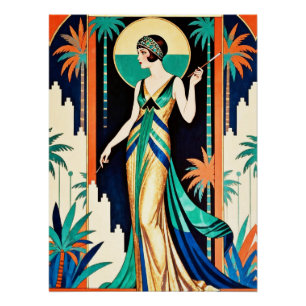 Lovely Art Deco Glamorous Poster. Poster