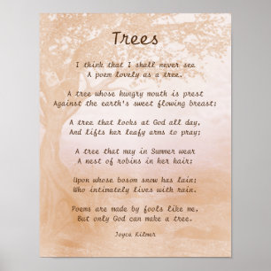 Lovely As A Tree Nature Poem Poster