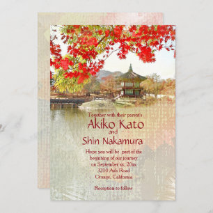 Lovely Asian Themed Custom Wedding Invitation