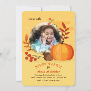 Lovely Autumn Pumpkin Photo Invitation