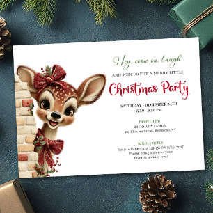 Lovely baby deer Christmas kids celebration  Invitation