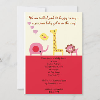 Lovely Baby Girl Shower Personalised Invitation