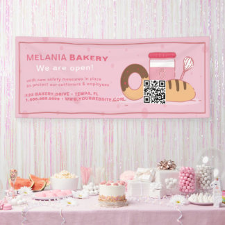 Lovely Bakery Banners with QR Code |||