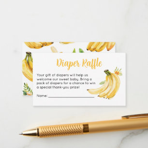 Lovely Banana Baby Shower Diaper Raffle Ticket Enclosure Card